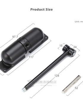 1 Set Black Zinc Alloy Automatic Spring Door Closer Generic