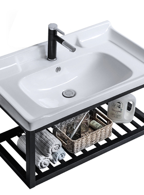 80 90 100cm大尺寸壁挂洗手盆卫生间陶瓷洗脸盆家用阳台挂墙台盆