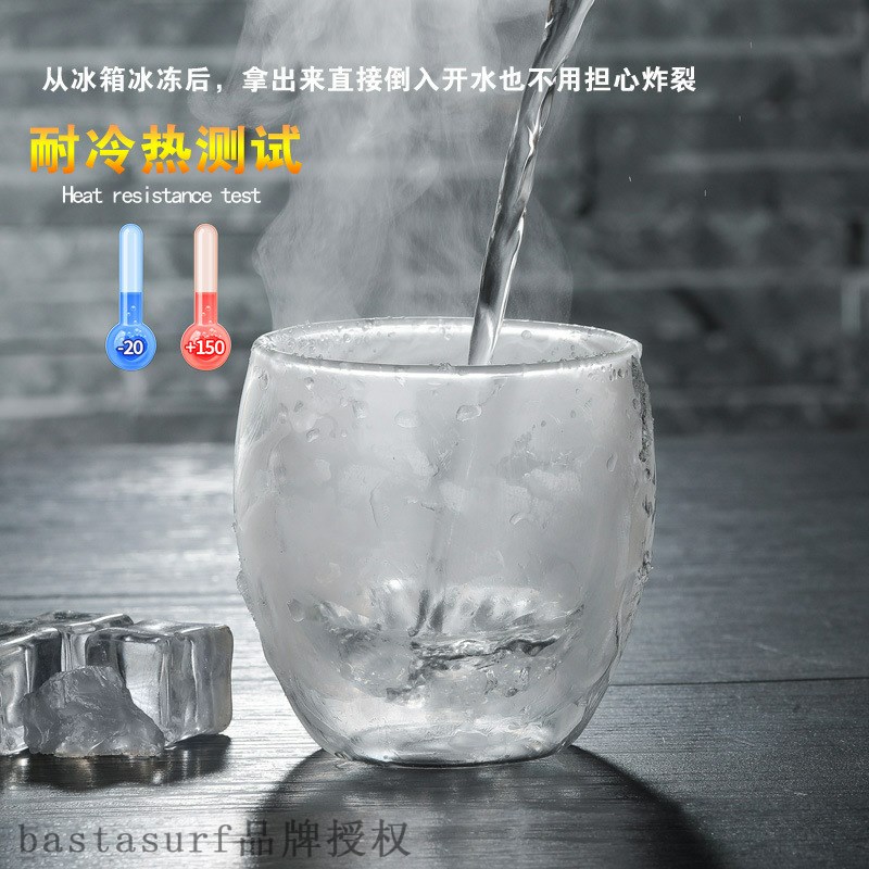 推荐Egg shaped double glass water cup transparent heat-resis