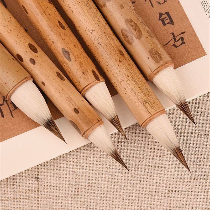 。涵轩堂善琏湖笔毛笔小楷鸡距笔小楷仿唐古代做笔法缠纸蒜头点子