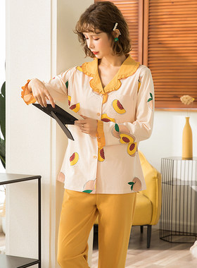 纯棉秋天月子服产后薄o款喂奶春秋哺乳孕妇睡衣夏季可外穿长袖套
