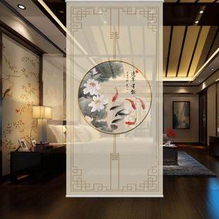 窗帘复古屏风帘客厅办公室隔断帘遮光升降卷帘门帘装 中式 饰挂帘子