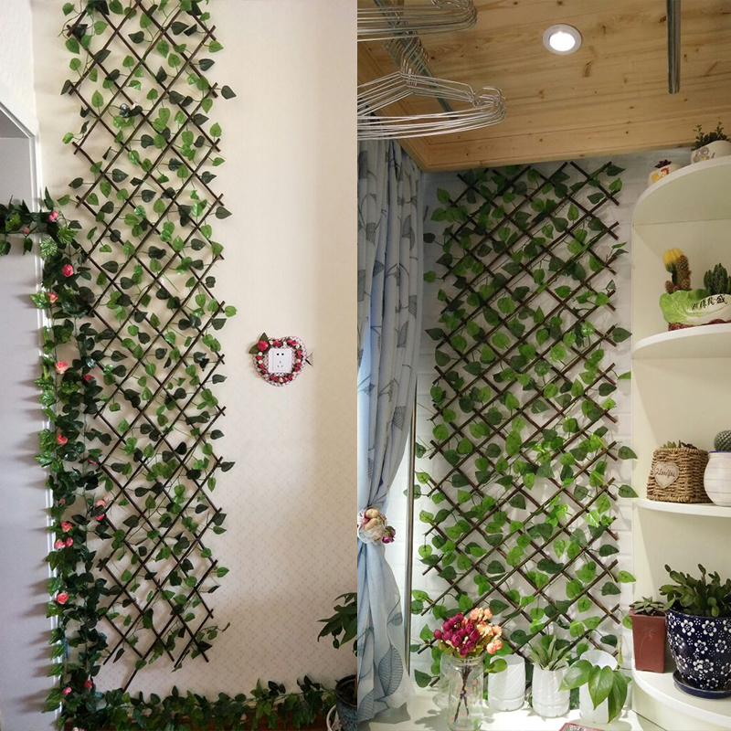 仿真庭院花园装饰阳台绿植栅栏木围栏伸缩拉伸竹篱笆花架栏杆护栏