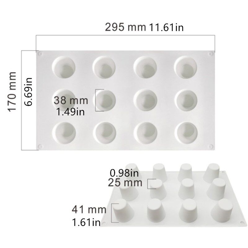3D Mushroom Set Silicone Mousse Cake Mould Half Round Mold C