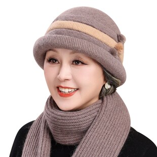妈妈帽子女款冬季保暖中老年人加绒老人奶奶老太太渔夫帽冬天盆帽