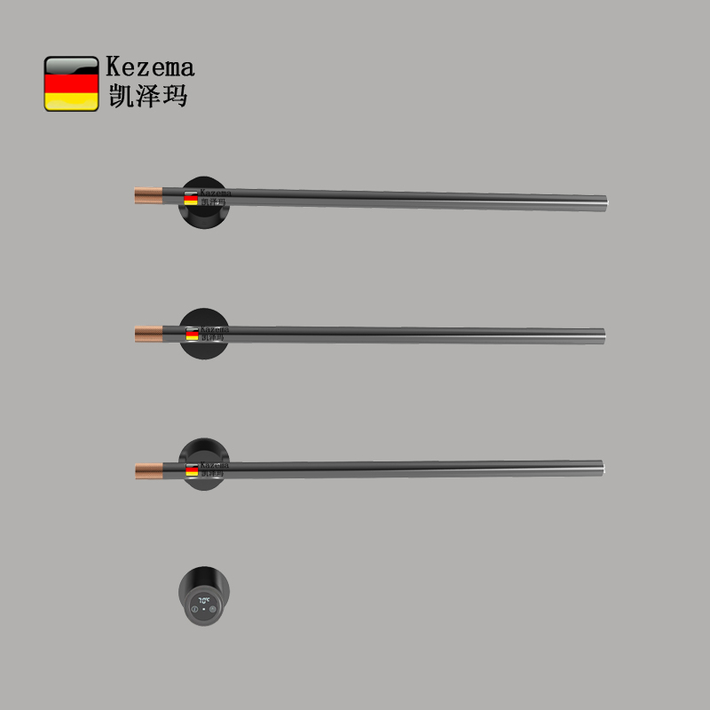 kezema极简智能暗装碳纤维电热毛巾架隐藏暗藏嵌入式浴巾烘干预埋