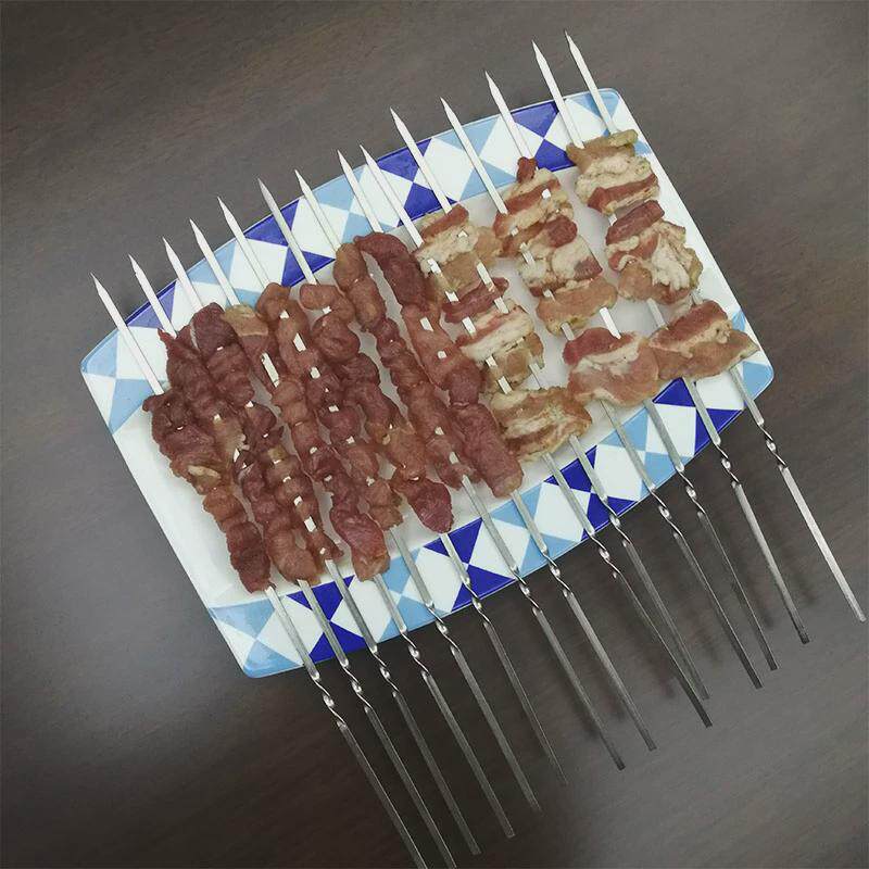 烧烤签子不锈钢扁签串铁羊肉串签子烤肉签子烧烤烧烤签签子烧新款