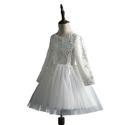 花童婚礼小女孩礼服公主裙女童生日加绒儿童主R持人演出服秋冬季