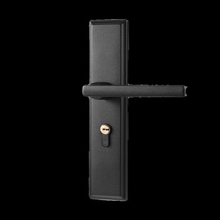 黑灰色卧室门锁家用房间实木门老式加厚把手坏了关不上换锁