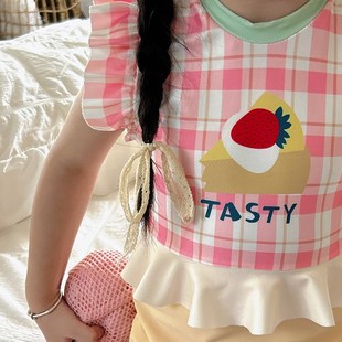 可爱女童游泳衣夏季宝宝连体速干儿童泳衣中小童女孩海边游泳套装