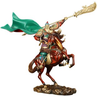 威弗列德无往不胜铜关公摆件武财神骑马关羽公司办公开业礼品