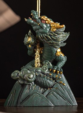 国潮精品神龙座如意金箍棒高档摆件家居客厅办公室桌面装饰品送礼