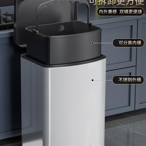 新品Stainless Steel Step Trash Can Garbage Bin Kitchen Waste