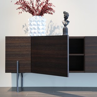 意式极简高款高柜电视柜简约现代小户型卧室收纳储物柜客厅装饰柜