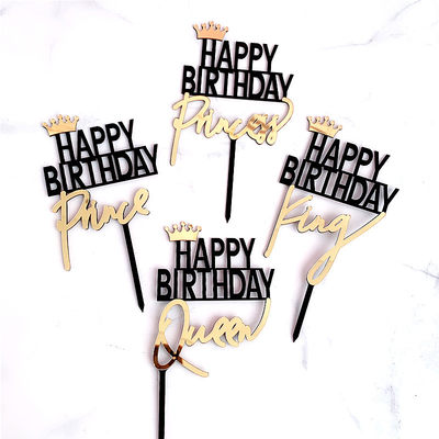 推荐Acrylic Cake Topper Crown Creative Happy Birthday Cake T