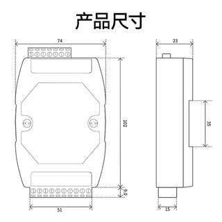 4-20mA开关量模拟量数据采集AD隔离模块转串口RS485以太网口RJ45