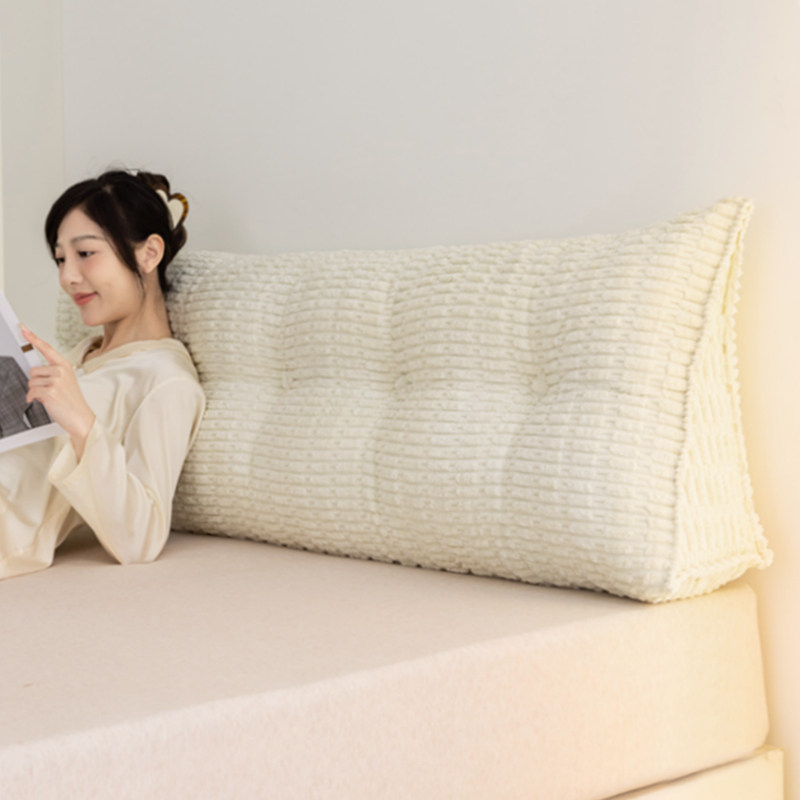 暖融融 靠枕床头法式软包大靠背高级感榻榻米床上靠垫米白可拆洗,居家布艺,床头靠垫,淘宝优惠券,粉丝福利购,淘宝优惠卷