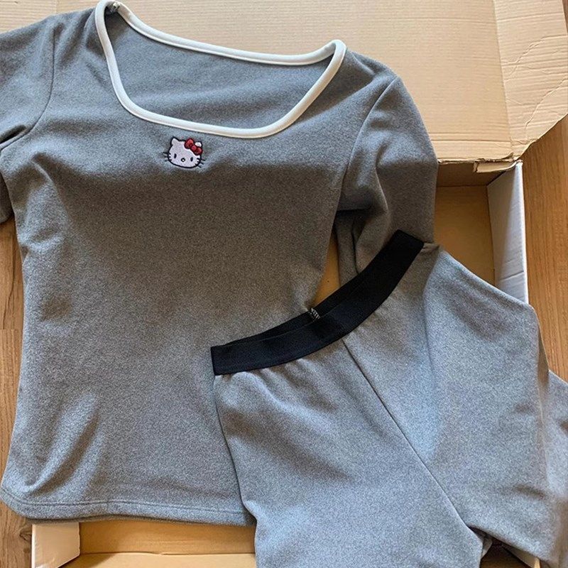 德绒内衣睡衣女秋冬季长袖卡通撞色边加绒保暖打底衫家居服秋衣裤,女士内衣/男士内衣/家居服,睡衣/家居服套装,淘宝优惠券,粉丝福利购,淘宝优惠卷