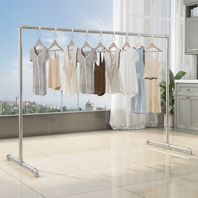 钢管晾衣架落地户外阳台卧室单杠式挂衣服加厚家用简易晒被凉衣杆