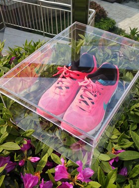 定制亚克力鞋盒整理盒收纳男女款盒子化妆AJ篮球鞋收藏34x26x21cm