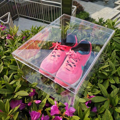 定制亚克力鞋盒整理盒收纳男女款盒子化妆AJ篮球鞋收藏34x26x21cm