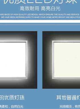 集成吊顶ledg平板灯嵌入式天花厨房化妆室灯格栅铝扣板300x300x60