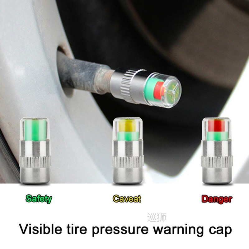 4Pcs Car Auto Tirne Pressure Monitor Tyre Gage Alert Sensor