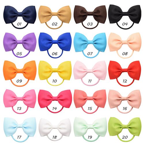 小众高货20Pcs/lot Solid Grosgrain Ribbon Bows For Baby Girls