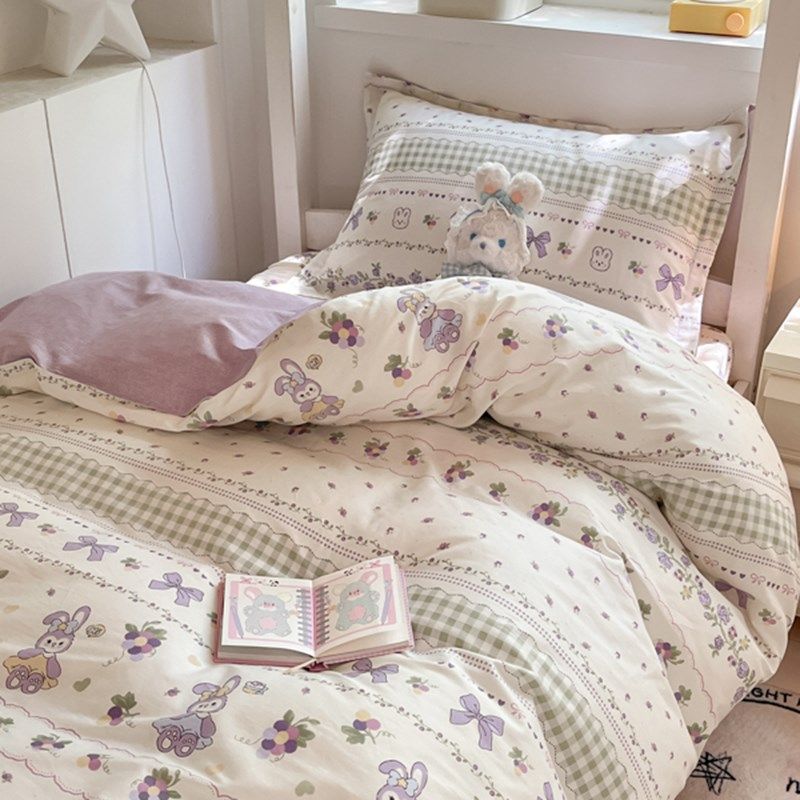 全棉大学生宿舍被褥床垫六件套女生住校专用纯棉床单被套床上用品,床上用品,学生床品套件,淘宝优惠券,粉丝福利购,淘宝优惠卷
