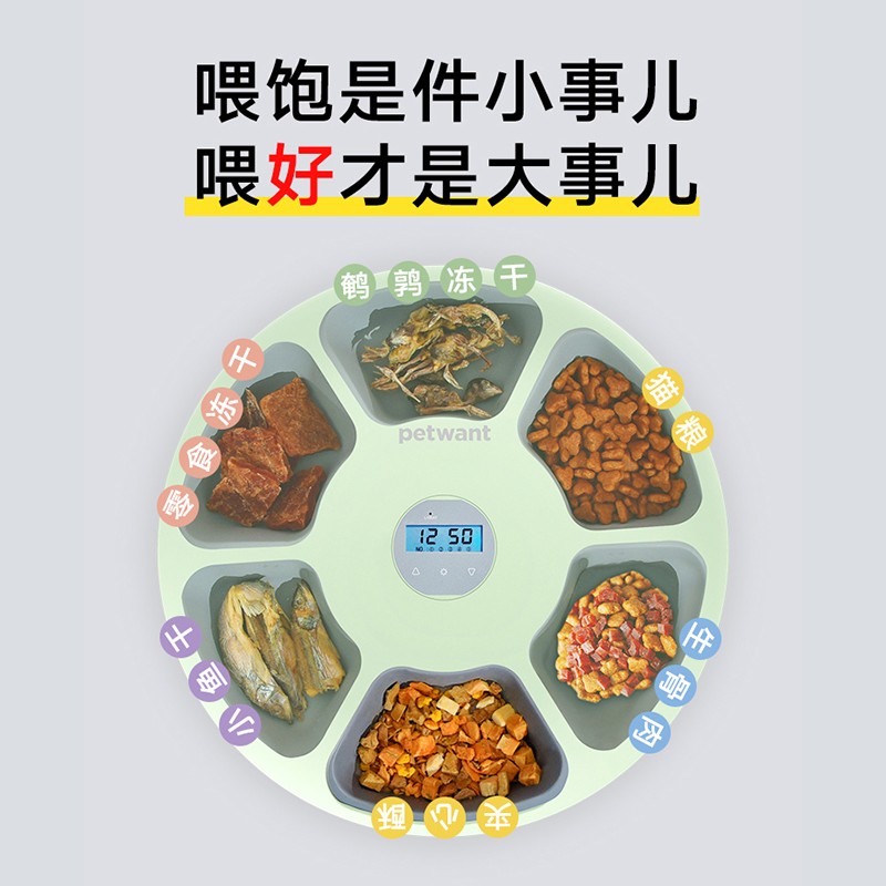 petwant派旺甜圈自动喂食器猫咪猫粮宠物狗狗定时智能自助投食盆