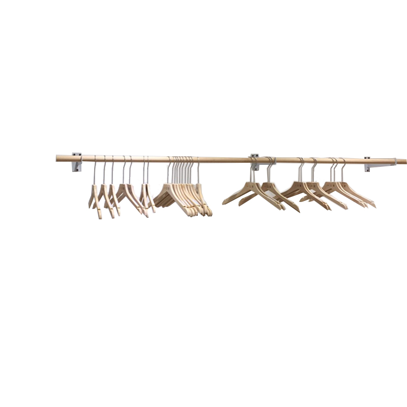 服装店展示架上墙壁挂式实木挂衣杆正F挂侧挂货架女装店童装挂衣