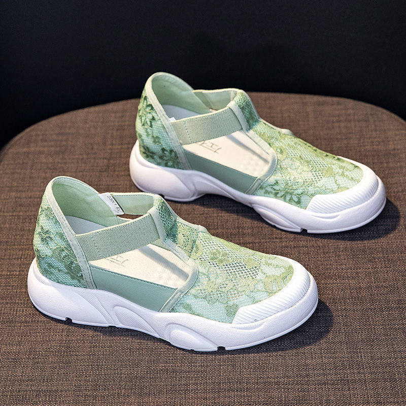 凉鞋女2023年夏季新款厚底镂空透气一脚蹬蕾丝网布时尚休闲渔夫鞋,女鞋,渔夫鞋,淘宝优惠券,粉丝福利购,淘宝优惠卷