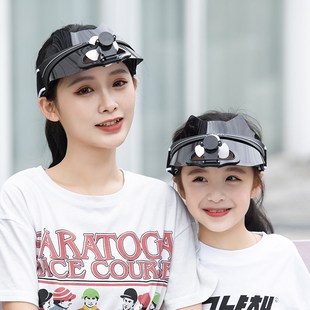 风扇帽子大人时尚靓丽空顶遮阳帽充电带电风扇帽亲子太阳帽可调节
