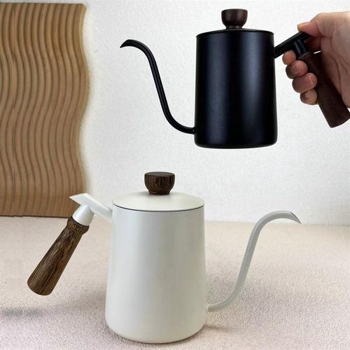 手冲咖啡壶304不锈钢挂耳长嘴壶细口壶套装咖啡器具木把带刻度