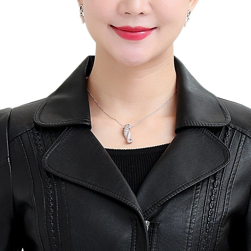 妈妈春装外套中老年女装皮衣40岁50妇女PU皮夹克时尚小个子皮西装,女装/女士精品,皮衣,淘宝优惠券,粉丝福利购,淘宝优惠卷
