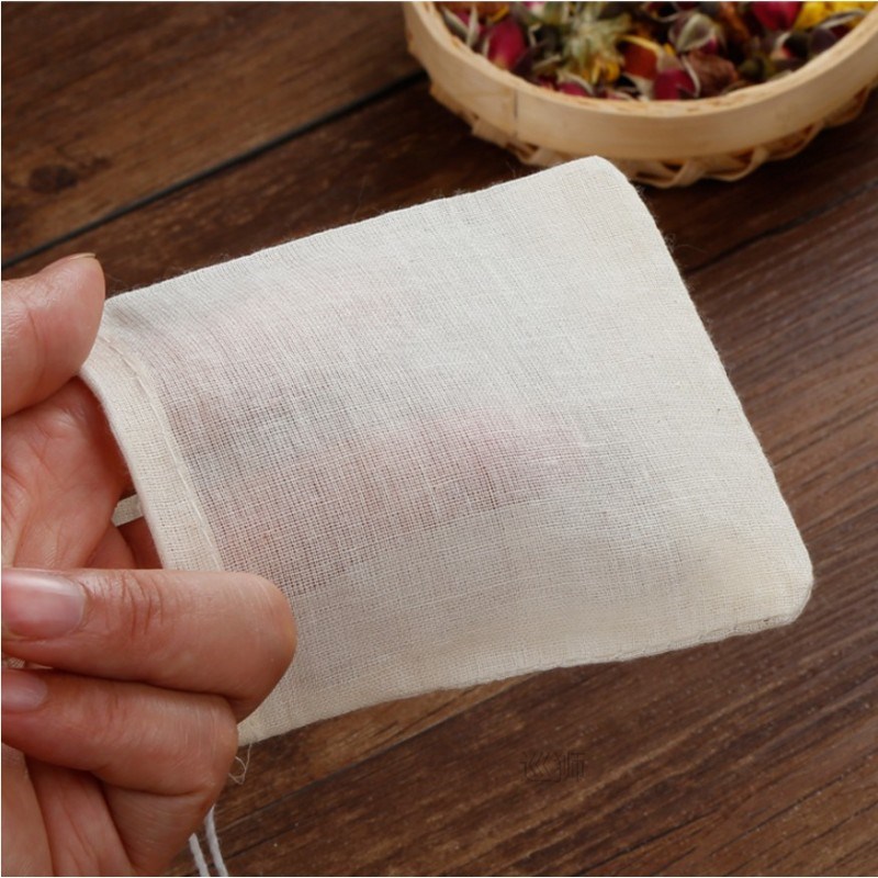 NEW Empty Tea Bag Food Cotton Drawstring Bag Strainer Tea Sp