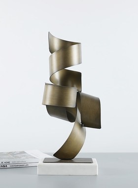 简约现代客厅电视柜玄关金属缠绕软装摆件样板房隔断端景台装饰品