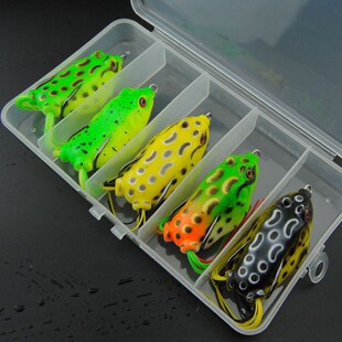 5PCs Bait Bass Fishing Trout snakehead lure frog Kit