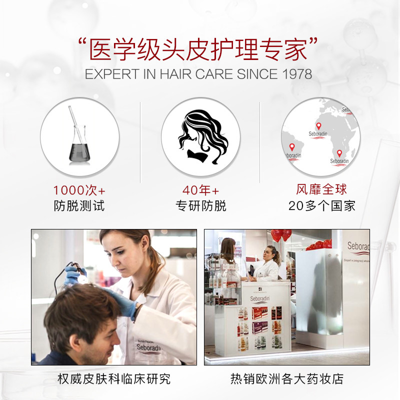 seboradijn丝柏汀生发洗发水液防脱发密发育发露增发无硅油控油