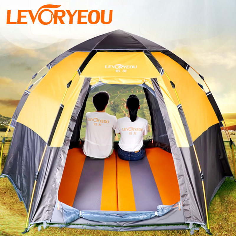 户外自动a充气床便携3-4人加厚野外露营防潮垫六角气垫床帐篷睡垫