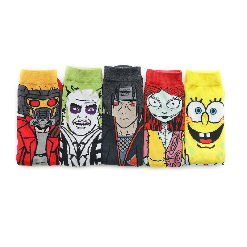 速发Men's Cartoon Socks Cotton Cartoon Women's Socks Animati