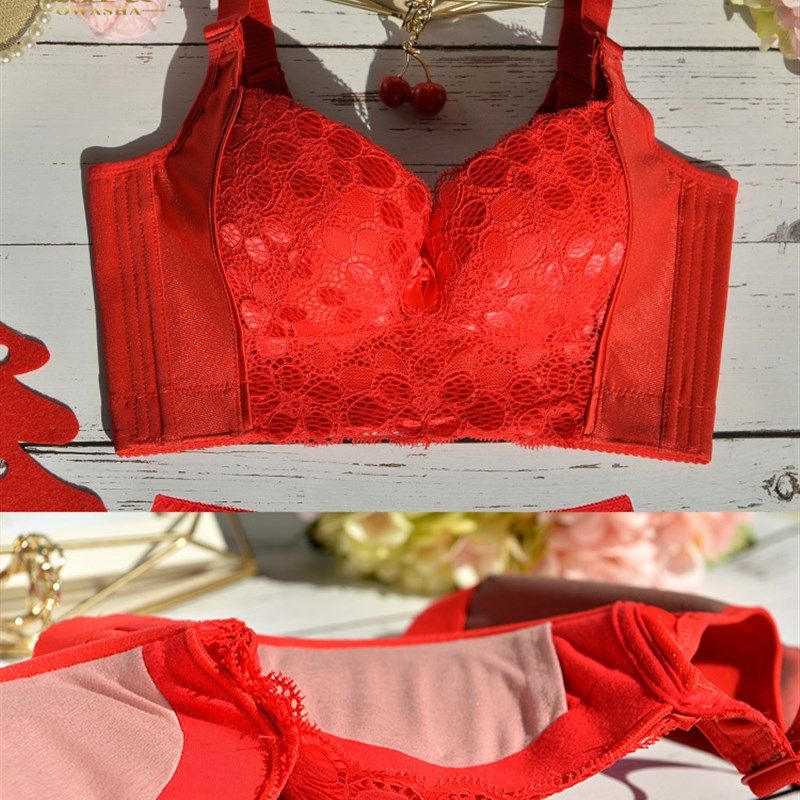 【红色套装】厚杯调整型文胸收副乳聚拢内衣女本命年新年结婚新娘,女士内衣/男士内衣/家居服,文胸套装,淘宝优惠券,粉丝福利购,淘宝优惠卷