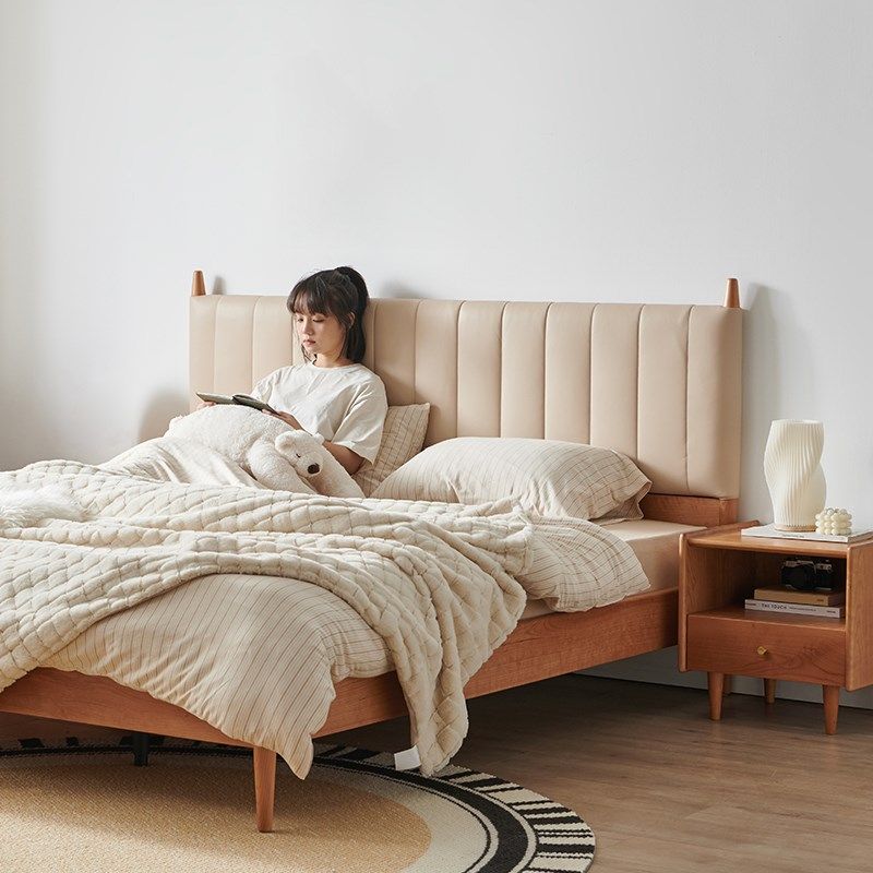 山念木作  小羊 实木床黑胡桃北欧风格日式风格家具原木1.8双人床