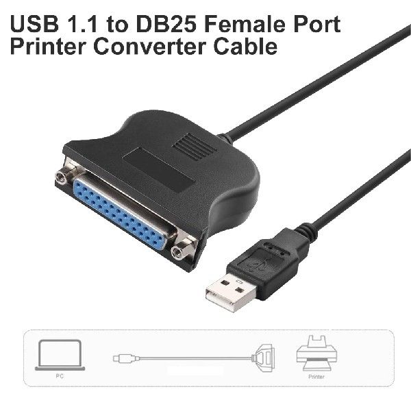 USB 1.d1 to DBa5 Female oort Print CPnverter C2ble LPT USB 乐器/吉他/钢琴/配件 乐器工具 原图主图