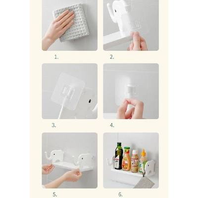 速发Bathroom Shelf Self Adhesive Organizer Wall Mounted Stor