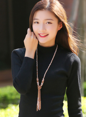 水晶毛衣链长款衣服链子配饰项链x女2021年新款挂件2020装饰饰品