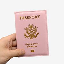 极速Cute USA Passport Cover Women Pink Travel Passport Holde