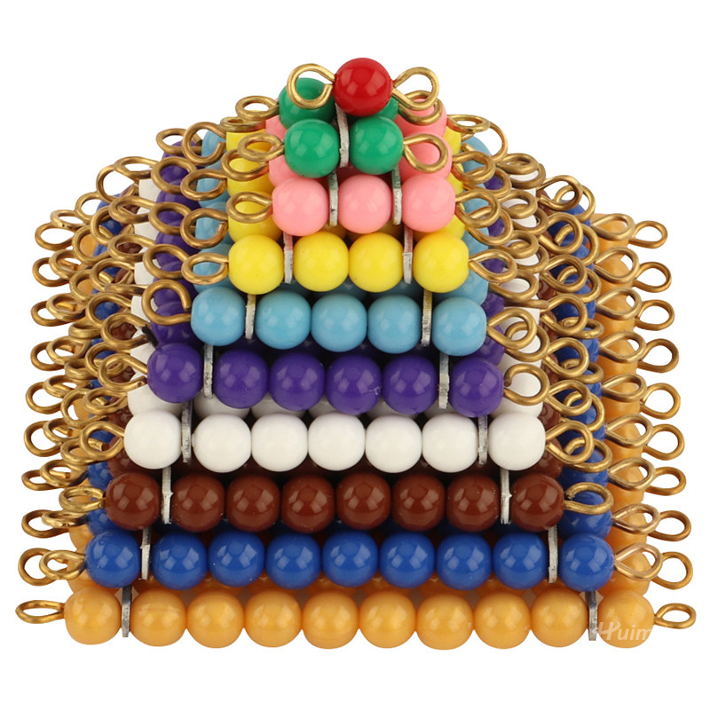 蒙氏数学教具平方珠链百千珠壁挂架木质蒙台蒙特梭利早教益智