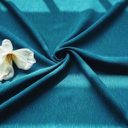 暗纹汉服布料 30松石蓝古风雁衔苇提花连衣裙居家服X人棉绵绸面料