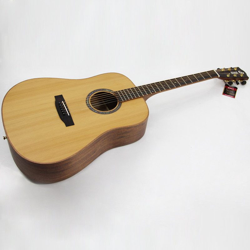 弦乐醉花桃花心实木l琴颈背侧板41英寸圆角红松实木全单板民谣吉